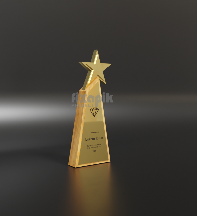 plakat kayu star plat